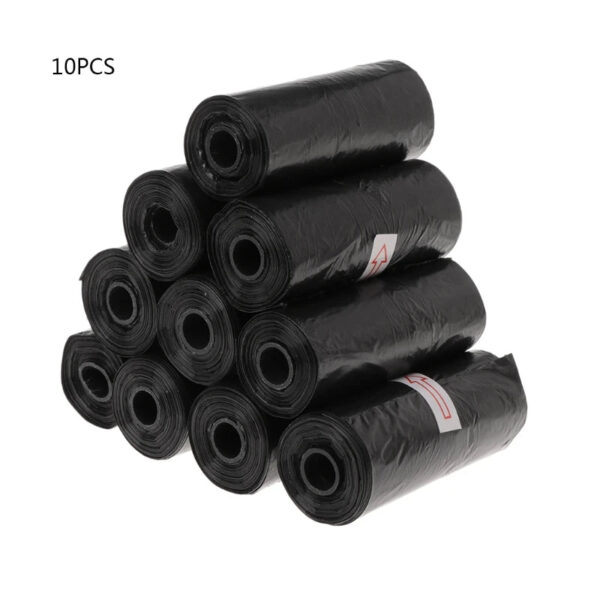 10 Roll/Set Garbage Bag Degradable Pet Poop Shit Trash Home Kitchen Universal Waste Black - Image 1