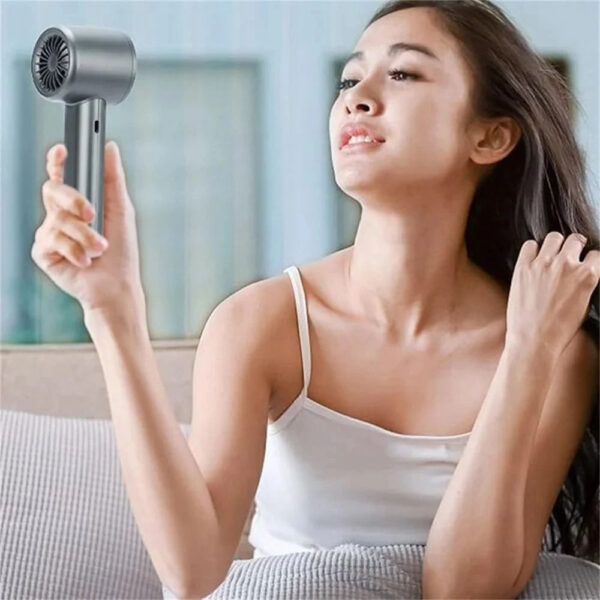 Portable Hand Fan 120 Wind Speeds Mini Bladeless Handheld Fan USB Rechargeable Personal Highspeed Fans Electric Eyelash Fan - Image 6