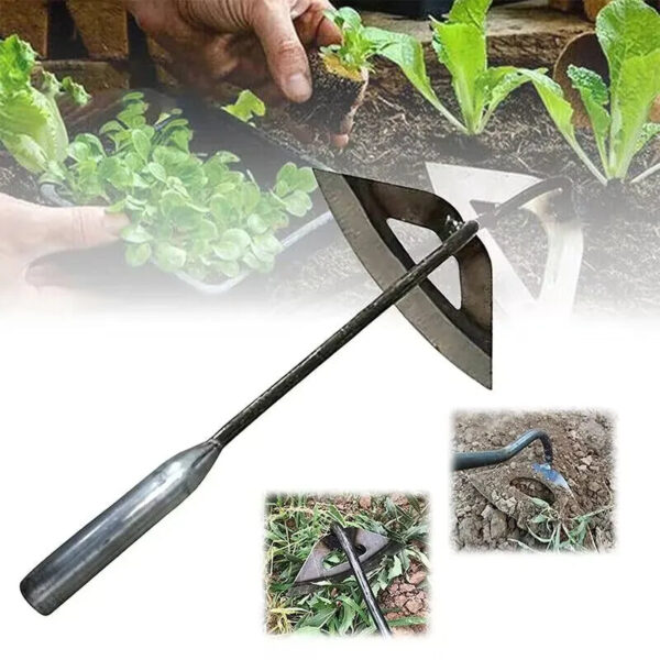 All-Steel Hollow Hoe Handheld Garden Weeder Farming Tool Clearance - Image 2