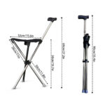 Lightweight Cane With Seats Height Adjustables 3 Legged Lightweight Folding Cane Versatile Stable Walking Stick For Elderly - Image 9