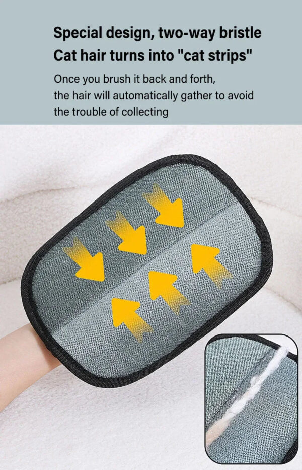 Pet Hair Removal Tool Reusable Static Removal Gloves, Double-Sided Grooming Gloves for Pets, Removes Pet Fur Hair for Carpets - Image 8
