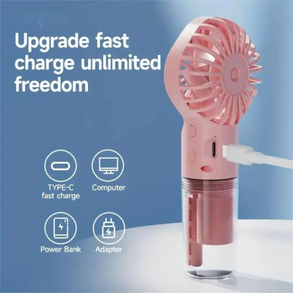 1pc Portable Handheld Spray Fan Water Spray Mist Fan Student Dormitory Mini Fan Summer Supplies Cooling Tools Outdoor Small Fan - Image 13