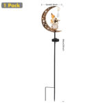 Solar Moon Fairy Garden Light with Crackle Glass Globe - Image 7