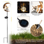 Solar Moon Fairy Garden Light with Crackle Glass Globe - Image 4