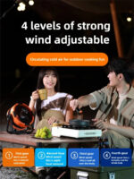 Multifunctional Outdoor Camping Fan Light Rechargeable Ceiling Fan with 3-speed Night Light and Power Bank Portable Fan - Image 3