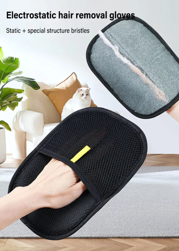 Pet Hair Removal Tool Reusable Static Removal Gloves, Double-Sided Grooming Gloves for Pets, Removes Pet Fur Hair for Carpets - Image 7
