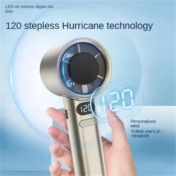 Portable Hand Fan 120 Wind Speeds Mini Bladeless Handheld Fan USB Rechargeable Personal Highspeed Fans Electric Eyelash Fan - Image 1