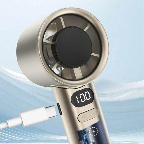 Portable Hand Fan 120 Wind Speeds Mini Bladeless Handheld Fan USB Rechargeable Personal Highspeed Fans Electric Eyelash Fan - Image 4