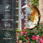 Solar Moon Fairy Garden Light with Crackle Glass Globe - Image 5