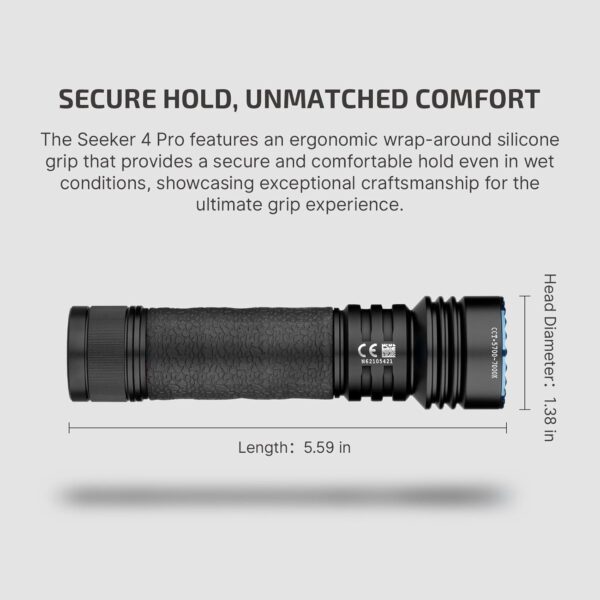 OLIGHT Seeker 4 Pro Rechargeable Flashlights, High Powerful Bright Light 4600 Lumens with USB C, Waterproof IPX8 for Emergencies, Camping, Searching (Cyber Violet Cool White) - Image 5