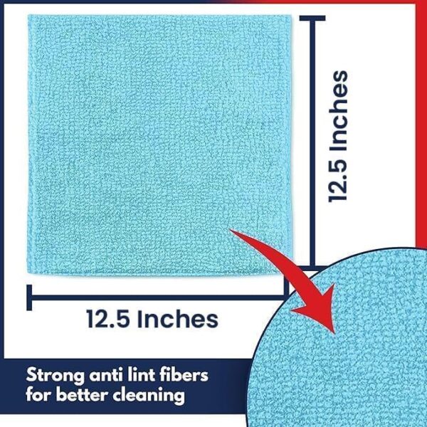 USANOOKS Microfiber Cleaning Cloth Grey - 12 Pcs (12.5"x12.5") - High Performance - 1200 Washes, Ultra Absorbent Microfiber Towel Weave Grime & Liquid for Streak-Free Mirror Shine - Car Washing Cloth - Image 17