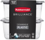 Rubbermaid Brilliance Food Storage Container, Large, 9.6 Cup, Clear 2024351 (Pack of 2) - Image 39