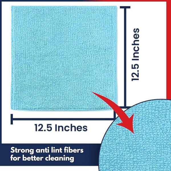 USANOOKS Microfiber Cleaning Cloth Grey - 12 Pcs (12.5"x12.5") - High Performance - 1200 Washes, Ultra Absorbent Microfiber Towel Weave Grime & Liquid for Streak-Free Mirror Shine - Car Washing Cloth - Image 2