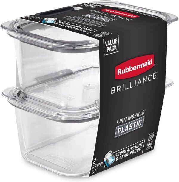 Rubbermaid Brilliance Food Storage Container, Large, 9.6 Cup, Clear 2024351 (Pack of 2) - Image 40
