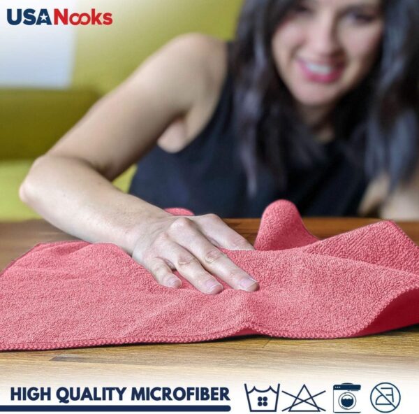 USANOOKS Microfiber Cleaning Cloth Grey - 12 Pcs (12.5"x12.5") - High Performance - 1200 Washes, Ultra Absorbent Microfiber Towel Weave Grime & Liquid for Streak-Free Mirror Shine - Car Washing Cloth - Image 57