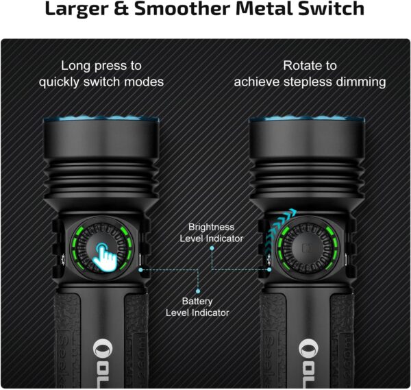 OLIGHT Seeker 4 Pro Rechargeable Flashlights, High Powerful Bright Light 4600 Lumens with USB C, Waterproof IPX8 for Emergencies, Camping, Searching (Cyber Violet Cool White) - Image 26