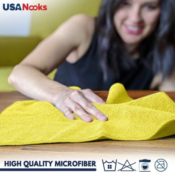 USANOOKS Microfiber Cleaning Cloth Grey - 12 Pcs (12.5"x12.5") - High Performance - 1200 Washes, Ultra Absorbent Microfiber Towel Weave Grime & Liquid for Streak-Free Mirror Shine - Car Washing Cloth - Image 53
