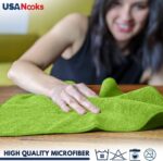 USANOOKS Microfiber Cleaning Cloth Grey - 12 Pcs (12.5"x12.5") - High Performance - 1200 Washes, Ultra Absorbent Microfiber Towel Weave Grime & Liquid for Streak-Free Mirror Shine - Car Washing Cloth - Image 100