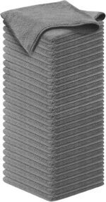 USANOOKS Microfiber Cleaning Cloth Grey - 12 Pcs (12.5"x12.5") - High Performance - 1200 Washes, Ultra Absorbent Microfiber Towel Weave Grime & Liquid for Streak-Free Mirror Shine - Car Washing Cloth - Image 96