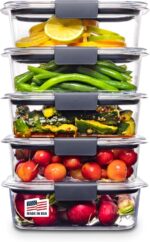 Rubbermaid Brilliance Food Storage Container, Large, 9.6 Cup, Clear 2024351 (Pack of 2)