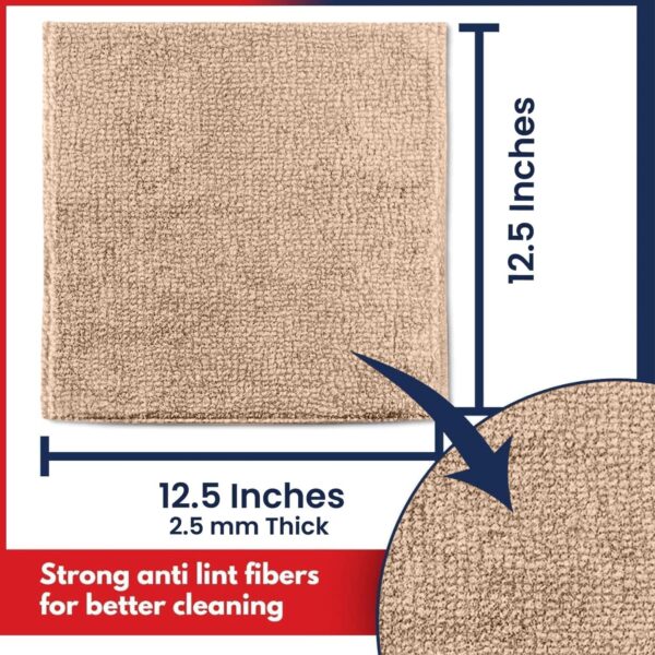USANOOKS Microfiber Cleaning Cloth Grey - 12 Pcs (12.5"x12.5") - High Performance - 1200 Washes, Ultra Absorbent Microfiber Towel Weave Grime & Liquid for Streak-Free Mirror Shine - Car Washing Cloth - Image 63