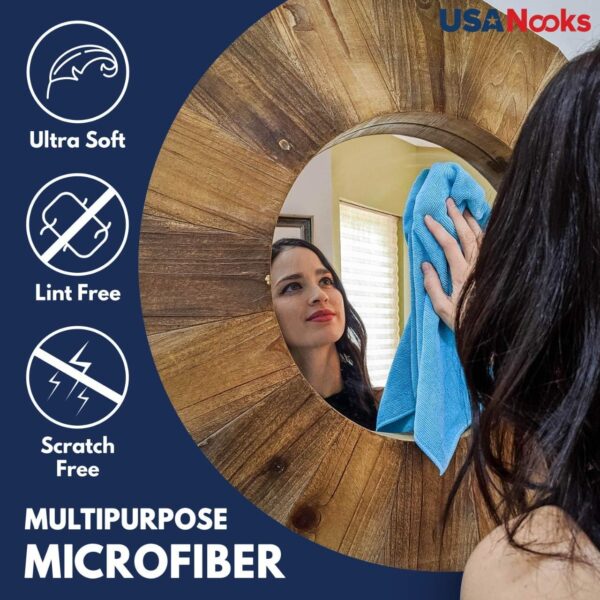 USANOOKS Microfiber Cleaning Cloth Grey - 12 Pcs (12.5"x12.5") - High Performance - 1200 Washes, Ultra Absorbent Microfiber Towel Weave Grime & Liquid for Streak-Free Mirror Shine - Car Washing Cloth - Image 27