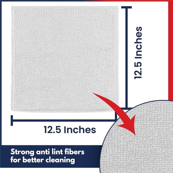 USANOOKS Microfiber Cleaning Cloth Grey - 12 Pcs (12.5"x12.5") - High Performance - 1200 Washes, Ultra Absorbent Microfiber Towel Weave Grime & Liquid for Streak-Free Mirror Shine - Car Washing Cloth - Image 37