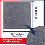 USANOOKS Microfiber Cleaning Cloth Grey - 12 Pcs (12.5"x12.5") - High Performance - 1200 Washes, Ultra Absorbent Microfiber Towel Weave Grime & Liquid for Streak-Free Mirror Shine - Car Washing Cloth - Image 68