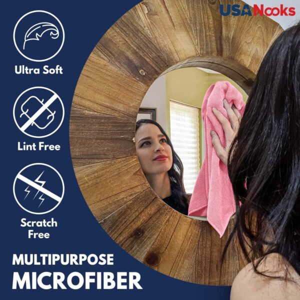 USANOOKS Microfiber Cleaning Cloth Grey - 12 Pcs (12.5"x12.5") - High Performance - 1200 Washes, Ultra Absorbent Microfiber Towel Weave Grime & Liquid for Streak-Free Mirror Shine - Car Washing Cloth - Image 32