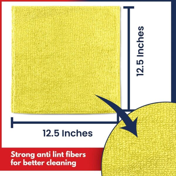 USANOOKS Microfiber Cleaning Cloth Grey - 12 Pcs (12.5"x12.5") - High Performance - 1200 Washes, Ultra Absorbent Microfiber Towel Weave Grime & Liquid for Streak-Free Mirror Shine - Car Washing Cloth - Image 86