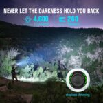 OLIGHT Seeker 4 Pro Rechargeable Flashlights, High Powerful Bright Light 4600 Lumens with USB C, Waterproof IPX8 for Emergencies, Camping, Searching (Cyber Violet Cool White) - Image 11