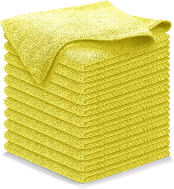 USANOOKS Microfiber Cleaning Cloth Grey - 12 Pcs (12.5"x12.5") - High Performance - 1200 Washes, Ultra Absorbent Microfiber Towel Weave Grime & Liquid for Streak-Free Mirror Shine - Car Washing Cloth - Image 85