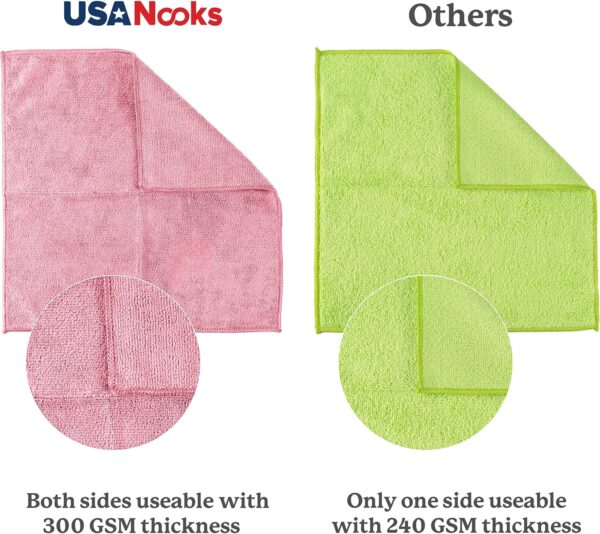 USANOOKS Microfiber Cleaning Cloth Grey - 12 Pcs (12.5"x12.5") - High Performance - 1200 Washes, Ultra Absorbent Microfiber Towel Weave Grime & Liquid for Streak-Free Mirror Shine - Car Washing Cloth - Image 31