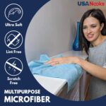 USANOOKS Microfiber Cleaning Cloth Grey - 12 Pcs (12.5"x12.5") - High Performance - 1200 Washes, Ultra Absorbent Microfiber Towel Weave Grime & Liquid for Streak-Free Mirror Shine - Car Washing Cloth - Image 4