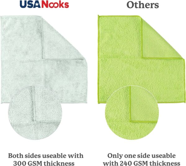 USANOOKS Microfiber Cleaning Cloth Grey - 12 Pcs (12.5"x12.5") - High Performance - 1200 Washes, Ultra Absorbent Microfiber Towel Weave Grime & Liquid for Streak-Free Mirror Shine - Car Washing Cloth - Image 43