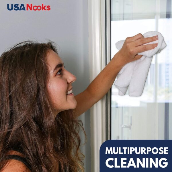 USANOOKS Microfiber Cleaning Cloth Grey - 12 Pcs (12.5"x12.5") - High Performance - 1200 Washes, Ultra Absorbent Microfiber Towel Weave Grime & Liquid for Streak-Free Mirror Shine - Car Washing Cloth - Image 75