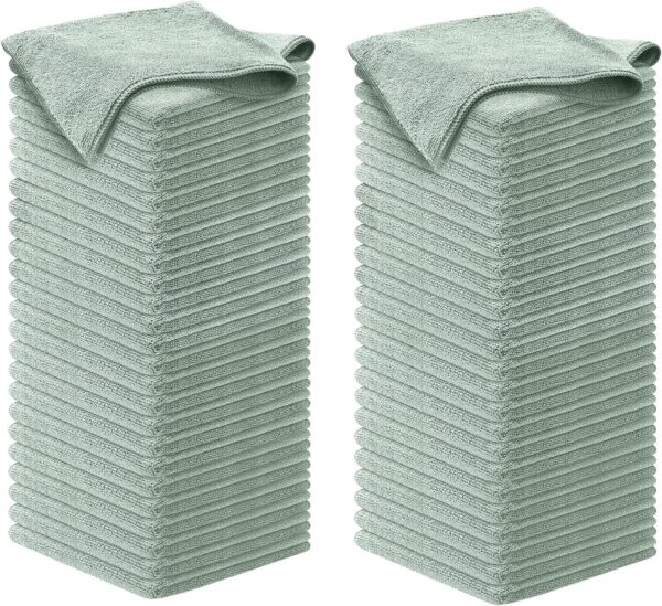 USANOOKS Microfiber Cleaning Cloth Grey - 12 Pcs (12.5"x12.5") - High Performance - 1200 Washes, Ultra Absorbent Microfiber Towel Weave Grime & Liquid for Streak-Free Mirror Shine - Car Washing Cloth - Image 41