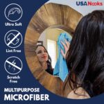 USANOOKS Microfiber Cleaning Cloth Grey - 12 Pcs (12.5"x12.5") - High Performance - 1200 Washes, Ultra Absorbent Microfiber Towel Weave Grime & Liquid for Streak-Free Mirror Shine - Car Washing Cloth - Image 8
