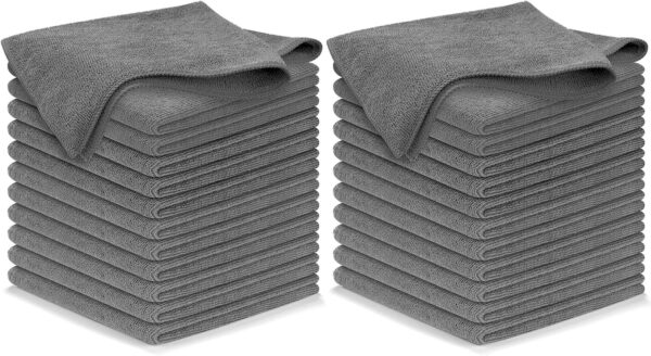 USANOOKS Microfiber Cleaning Cloth Grey - 12 Pcs (12.5"x12.5") - High Performance - 1200 Washes, Ultra Absorbent Microfiber Towel Weave Grime & Liquid for Streak-Free Mirror Shine - Car Washing Cloth - Image 92