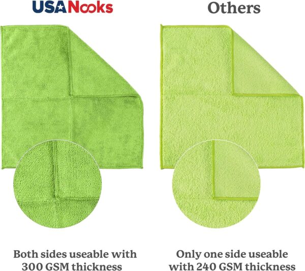 USANOOKS Microfiber Cleaning Cloth Grey - 12 Pcs (12.5"x12.5") - High Performance - 1200 Washes, Ultra Absorbent Microfiber Towel Weave Grime & Liquid for Streak-Free Mirror Shine - Car Washing Cloth - Image 11