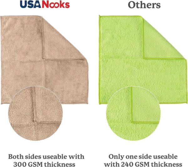 USANOOKS Microfiber Cleaning Cloth Grey - 12 Pcs (12.5"x12.5") - High Performance - 1200 Washes, Ultra Absorbent Microfiber Towel Weave Grime & Liquid for Streak-Free Mirror Shine - Car Washing Cloth - Image 64